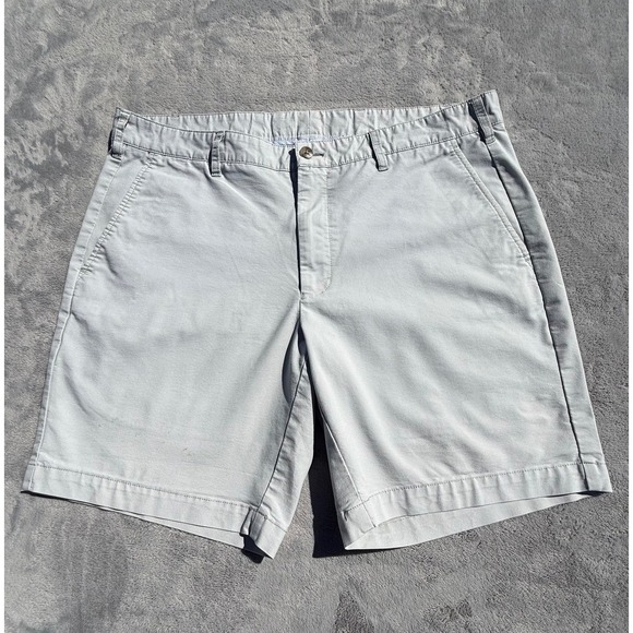Peter Millar Other - Peter Millar Mens 37 Gray Flat Front Cotton Blend Stretch Chino Shorts 8 Inseam